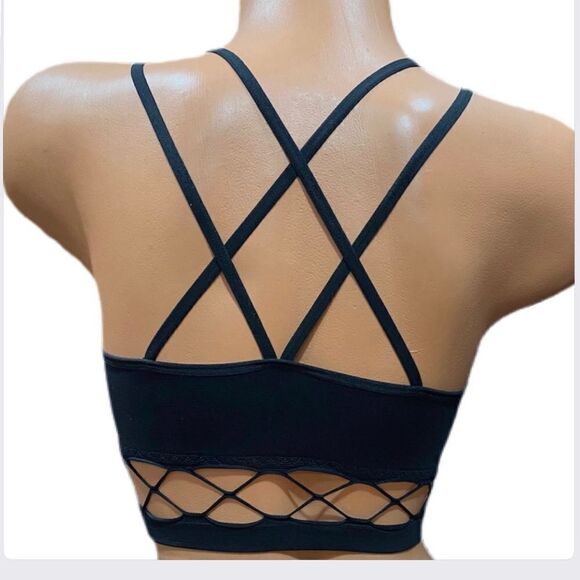 Victoria’s Secret Seamless Unlined Lattice waist bralette bra Black Medium - Picture 4 of 5